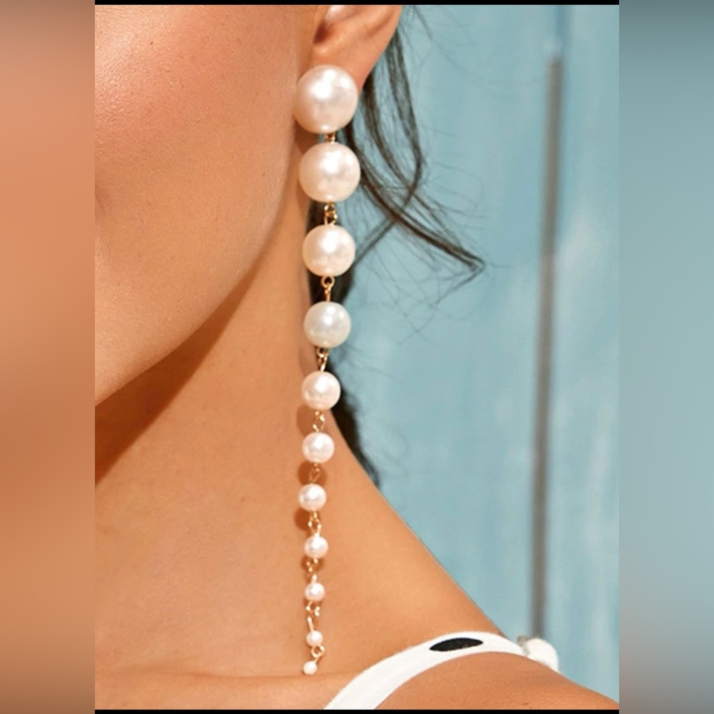 Faux Pearl Drop Earrings
